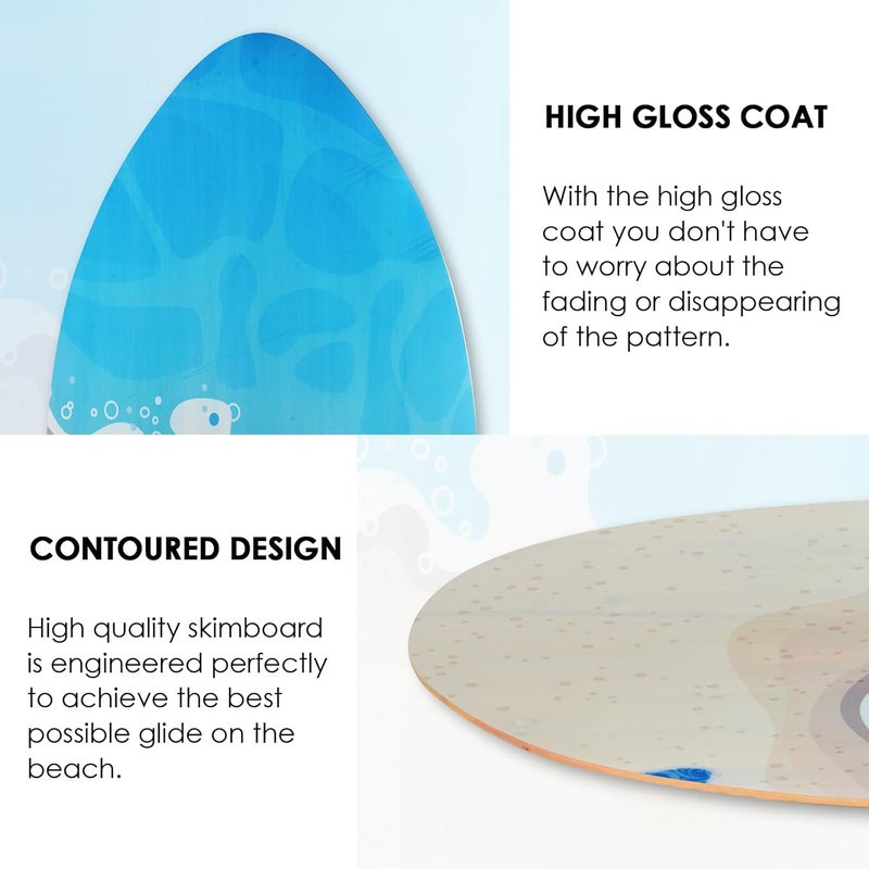 Seething 35 Inch Skimboard with High Gloss Coat Wood Skim Board for Beginners,Kids, Teenagers, Adults and All Skimming - Image 4
